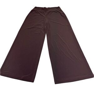 Joseph Ribkoff Women’s Pants Brown Pull On Wide Leg Size 16 Liquid Knit Stretch